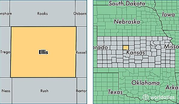 location of Ellis county on a map