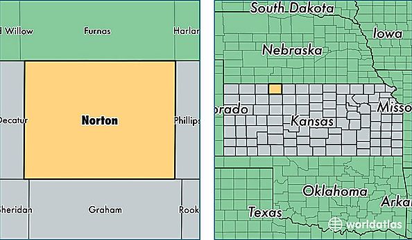 location of Norton county on a map