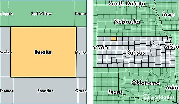 location of Decatur county on a map
