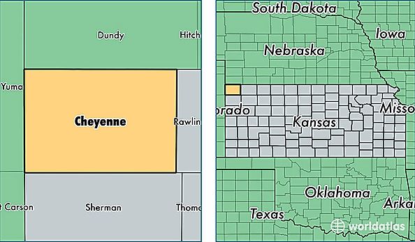 location of Cheyenne county on a map