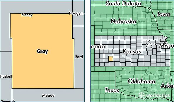 location of Gray county on a map