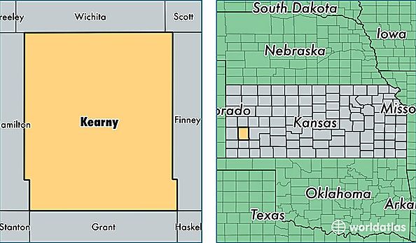 location of Kearny county on a map