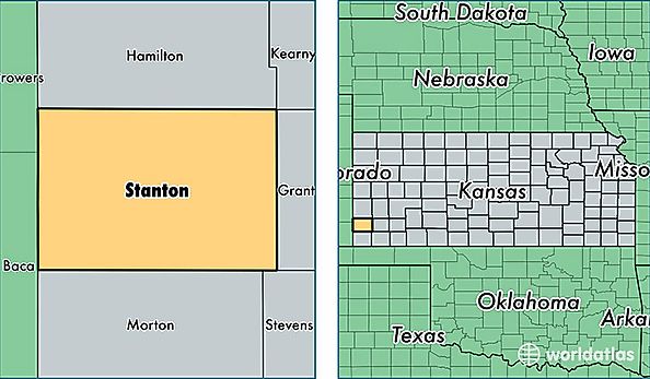 location of Stanton county on a map