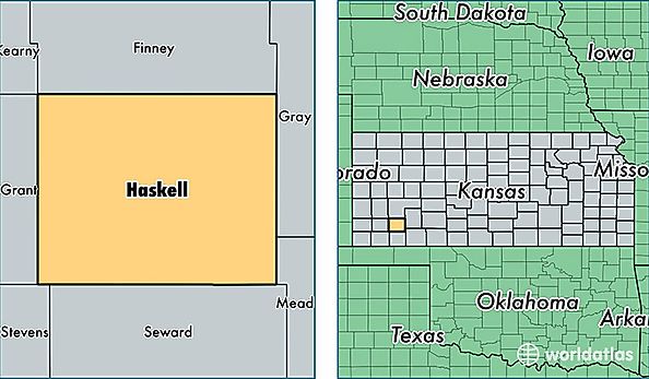 location of Haskell county on a map