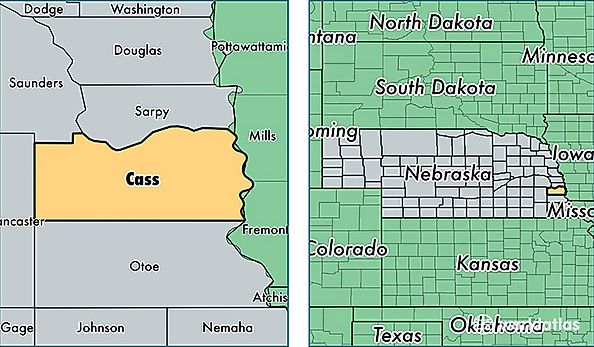 location of Cass county on a map