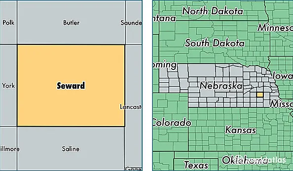 location of Seward county on a map