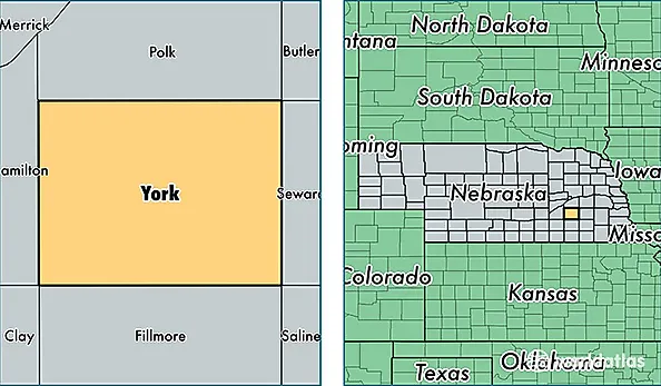 location of York county on a map