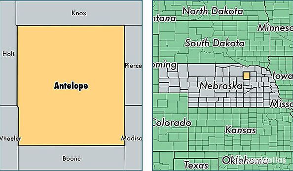 location of Antelope county on a map