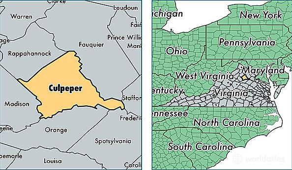 location of Culpeper county on a map
