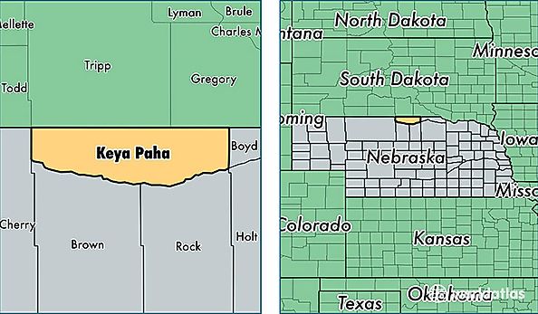 location of Keya Paha county on a map