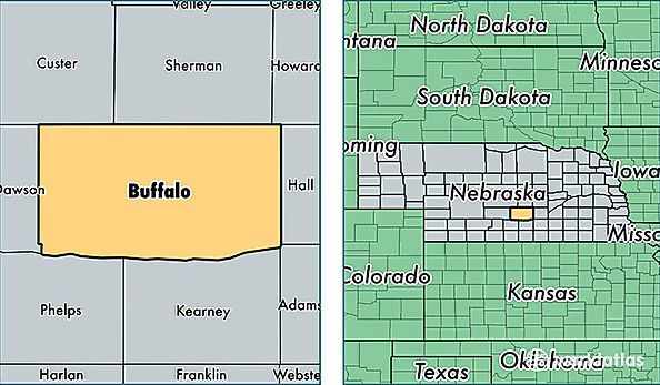 location of Buffalo county on a map