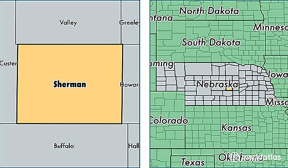 location of Sherman county on a map