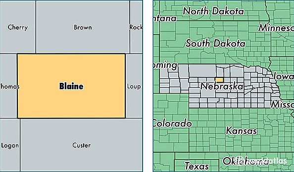location of Blaine county on a map