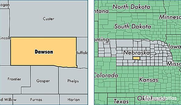 location of Dawson county on a map