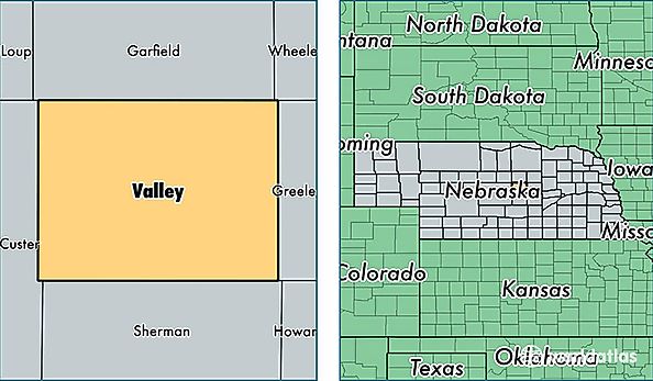 location of Valley county on a map