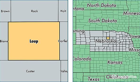 location of Loup county on a map