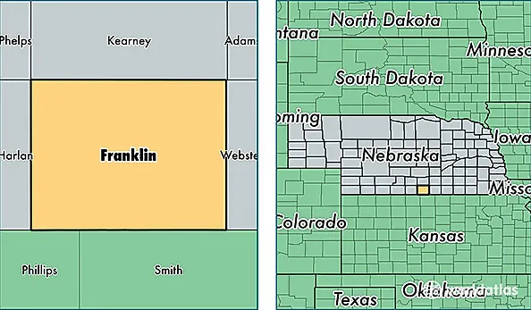 location of Franklin county on a map