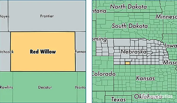 location of Red Willow county on a map