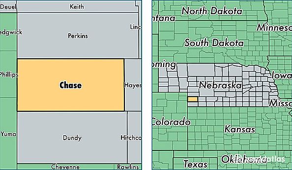 location of Chase county on a map