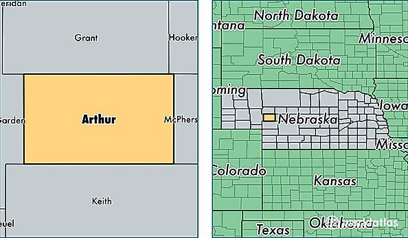 location of Arthur county on a map