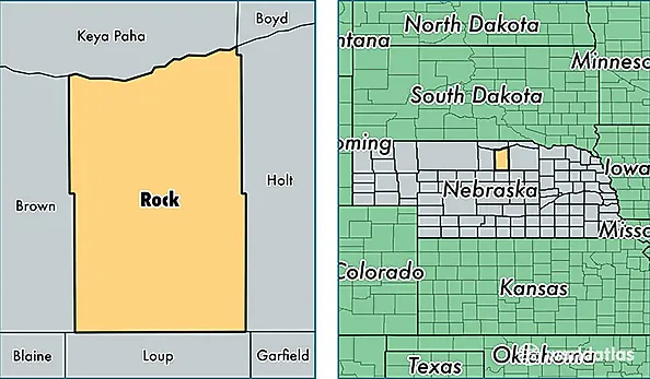 location of Rock county on a map