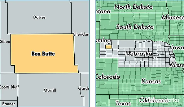 location of Box Butte county on a map