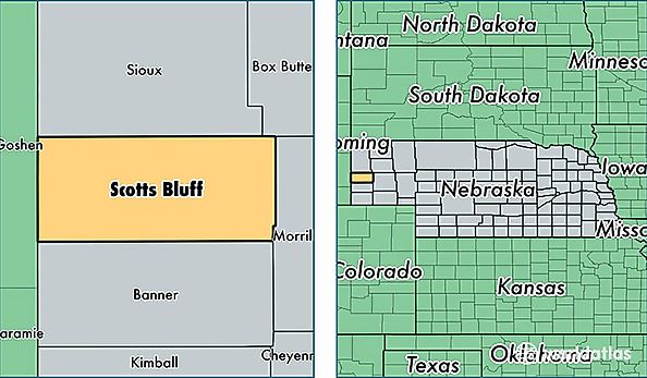 location of Scotts Bluff county on a map