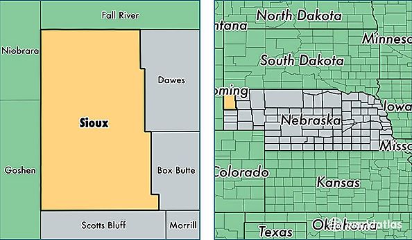 location of Sioux county on a map