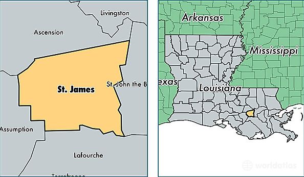 location of Saint James county on a map