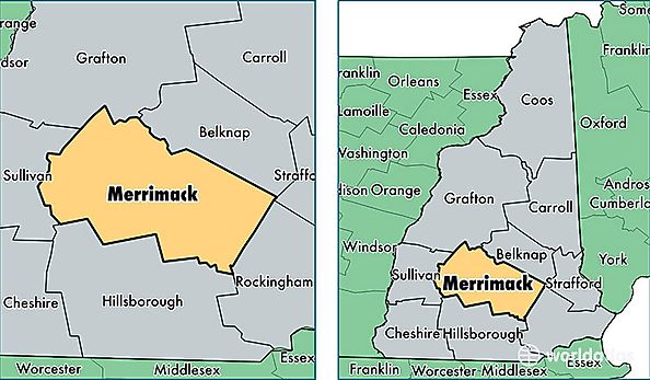 location of Merrimack county on a map