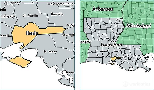 location of Iberia county on a map