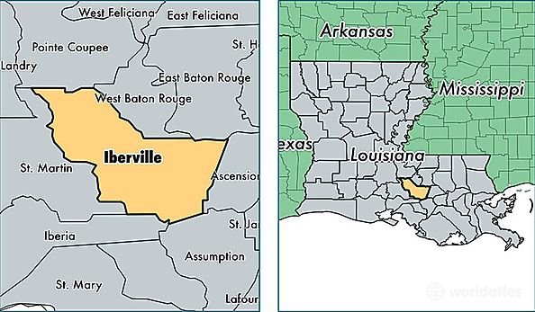 location of Iberville county on a map