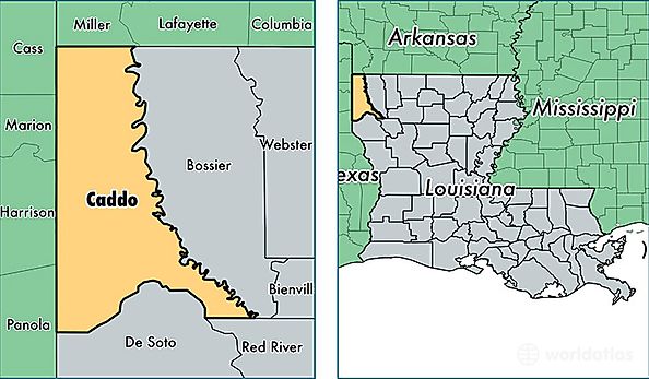 location of Caddo county on a map