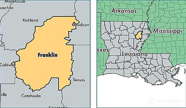 location of Franklin county on a map
