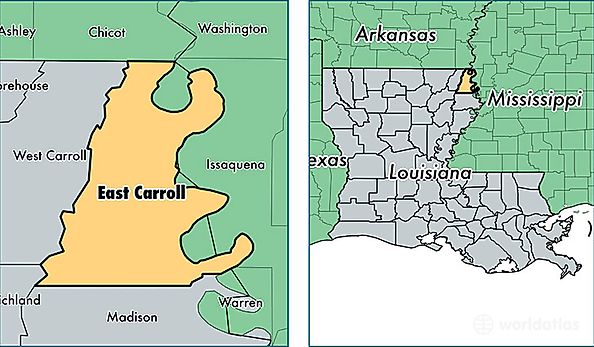 location of East Carroll county on a map