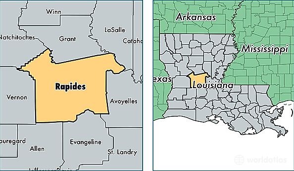 location of Rapides county on a map
