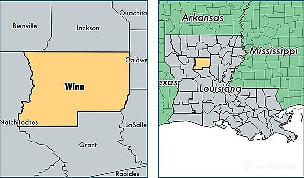 location of Winn county on a map
