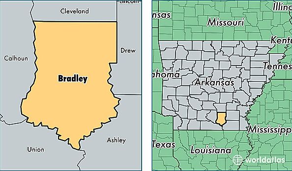 location of Bradley county on a map