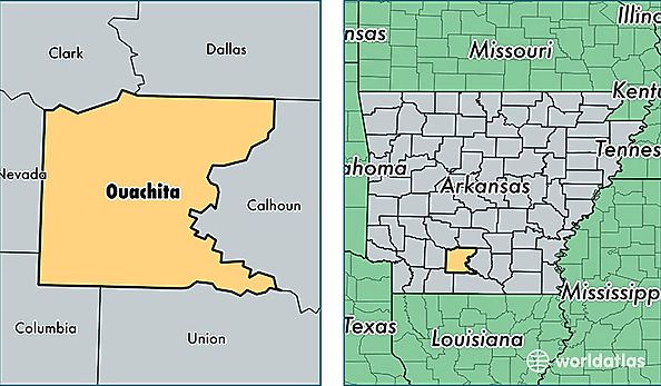 location of Ouachita county on a map