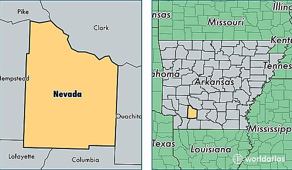 location of Nevada county on a map