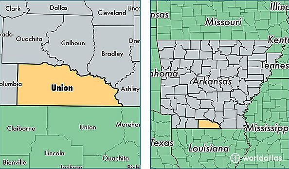 location of Union county on a map
