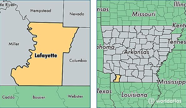 location of Lafayette county on a map