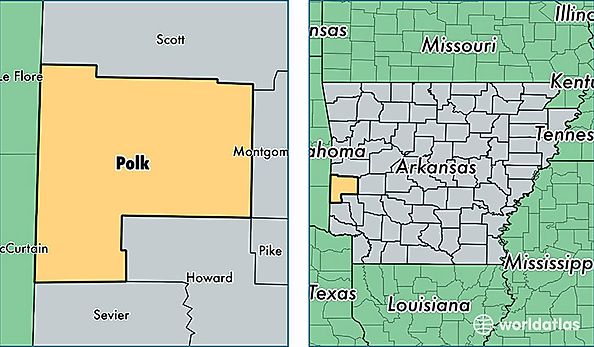 location of Polk county on a map