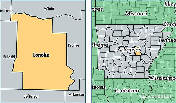 location of Lonoke county on a map