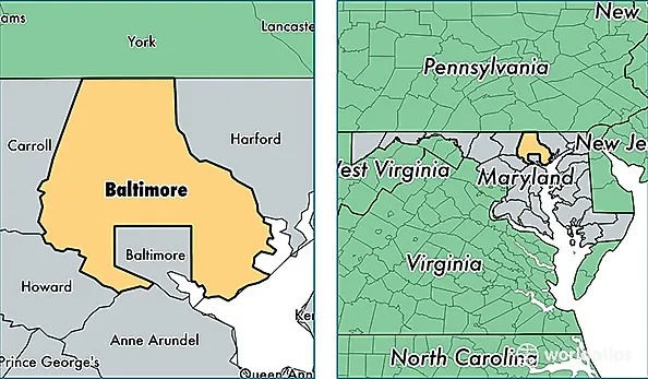 location of Baltimore county on a map