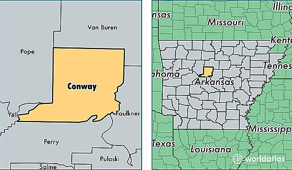 location of Conway county on a map