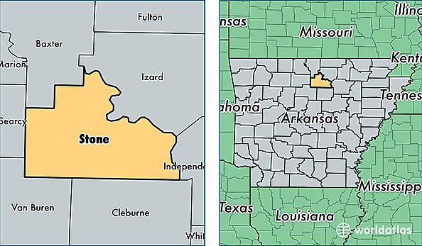 location of Stone county on a map