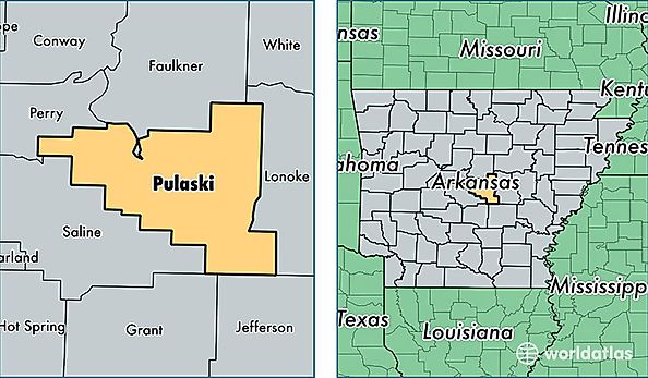 location of Pulaski county on a map