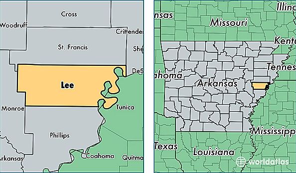 location of Lee county on a map