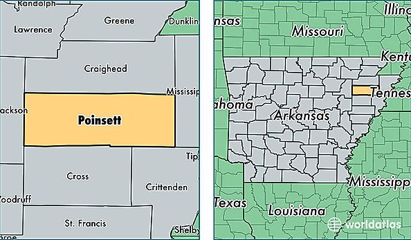 location of Poinsett county on a map